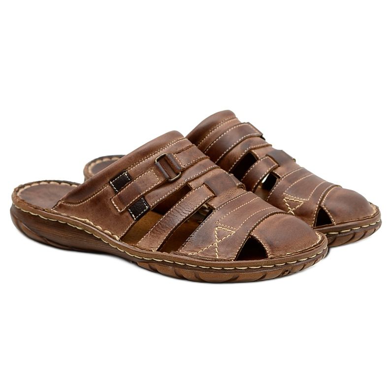 Joker Leather Polish Men's Slippers Brown Vesuvio