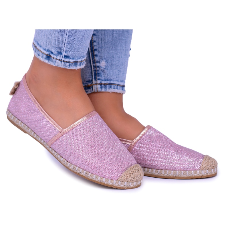 Lu Boo Glitter Women's Pink Espadrilles Slip On Miravet