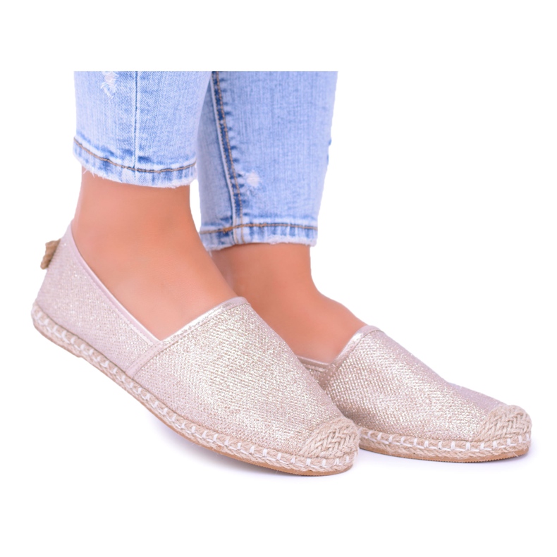 Lu Boo Golden Glitter Women's Espadrilles Slip On Miravet