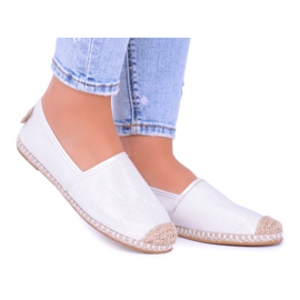 Lu Boo White Women's Espadrilles Slip On Brocade Miravet