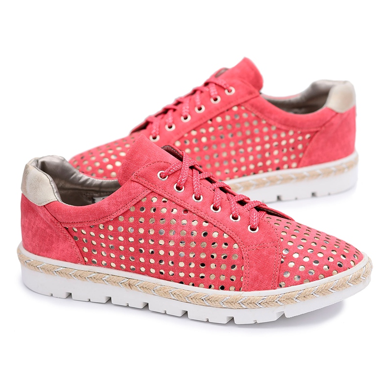 Kylie Crazy | Openwork Red Women's Sneakers Espadrilles Aliante