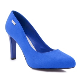 Women's pumps On a heel Sergio Leone Suede Indigo Campbell blue