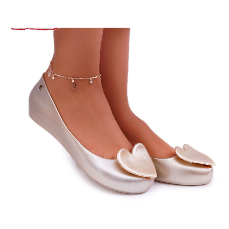 HV Gold Women's Ballerinas Meliski Hearts Diamond golden HV Gold Women's Ballerinas Meliski Hearts Diamond golden
