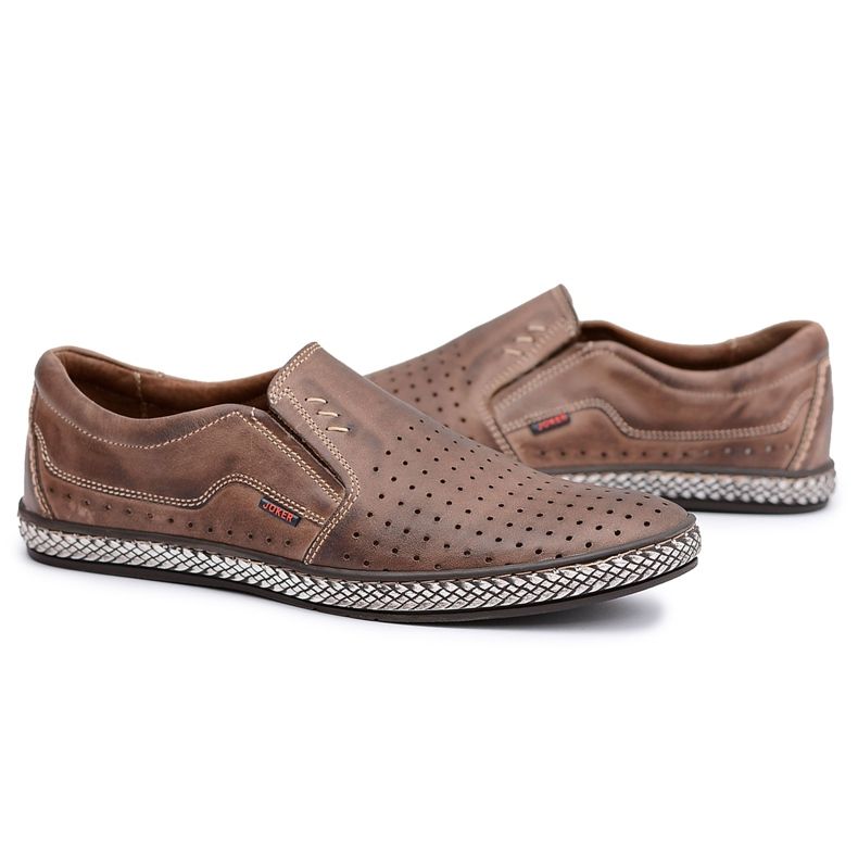 Joker Polish Slip On Men's Brown Leather Shoes Bruno