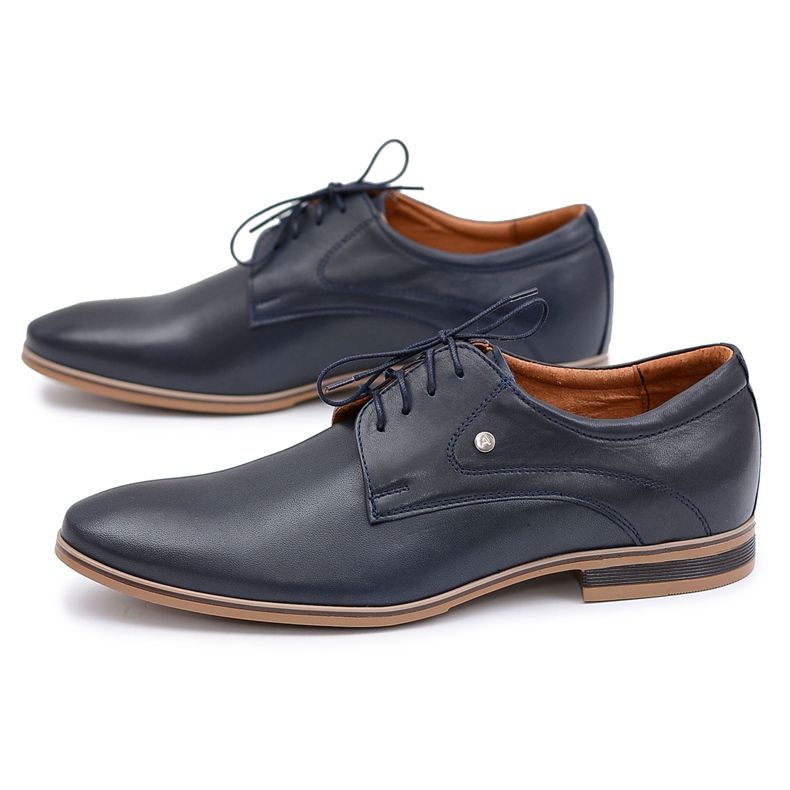 Mario Boschetti Navy Blue Elegant Leather Refugio shoes Mario Boschetti Navy Blue Elegant Leather Refugio shoes