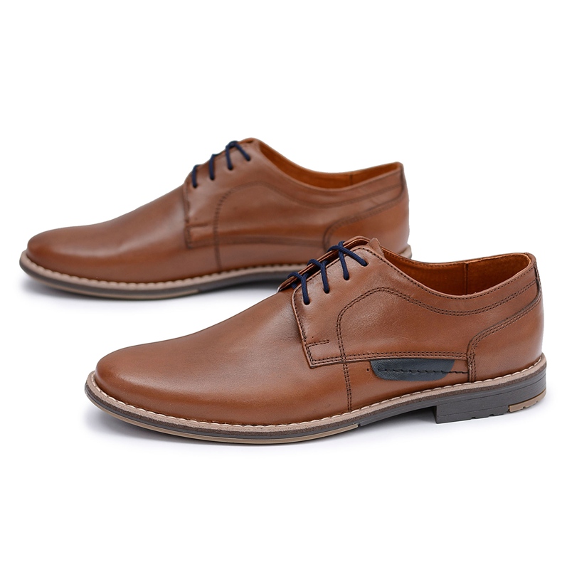 EVE Elegant Men's Brogues in Natural Leather Brown Raffi