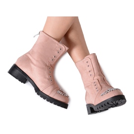 Lu Boo Children's Ankle Boots with Cubic Zirconia Powder Pink LittleCarrie Lu Boo Children's Ankle Boots with Cubic Zirconia Powder Pink LittleCarrie
