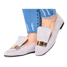 Women's Loafers Gray With a plate Golden Lordsy Lu Boo Harlem grey