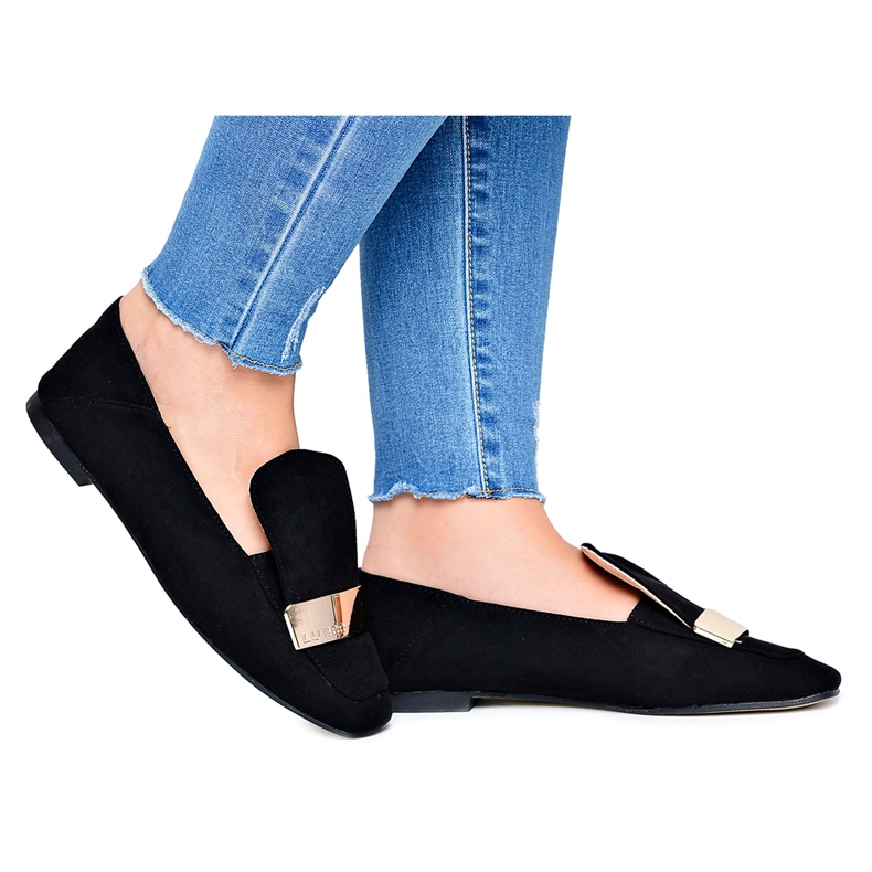 Women's Loafers Gold Badge Black Lordsy Lu Boo Harlem