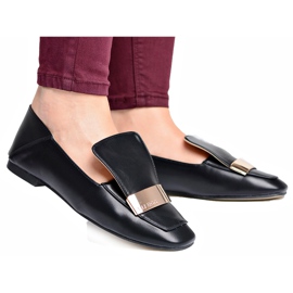 Women's Loafers Lu Boo Black Grain With a plate Harlem