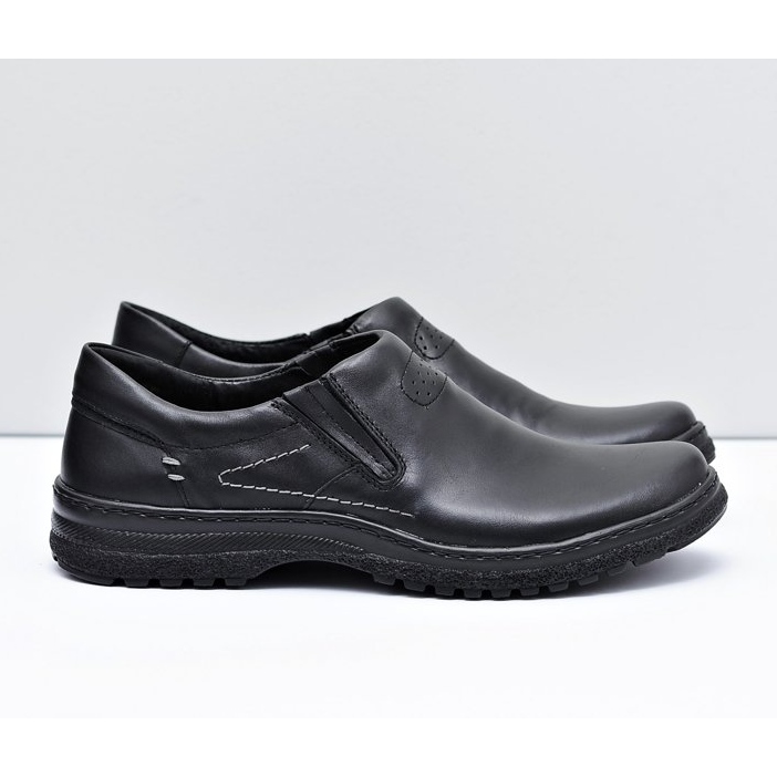 KOMODO Black Leather Brogues Men Shoes Big Sizes Modest
