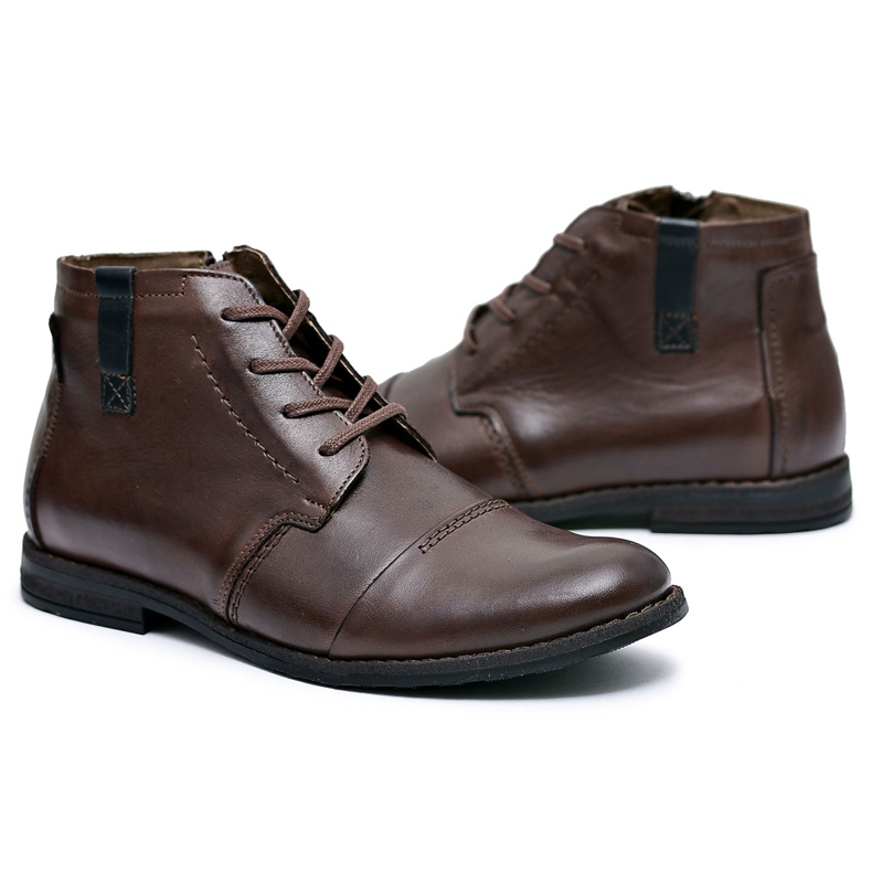 Joker Men's Boots, Polish Leather Brown Boots from Testo Joker Men's Boots, Polish Leather Brown Boots from Testo
