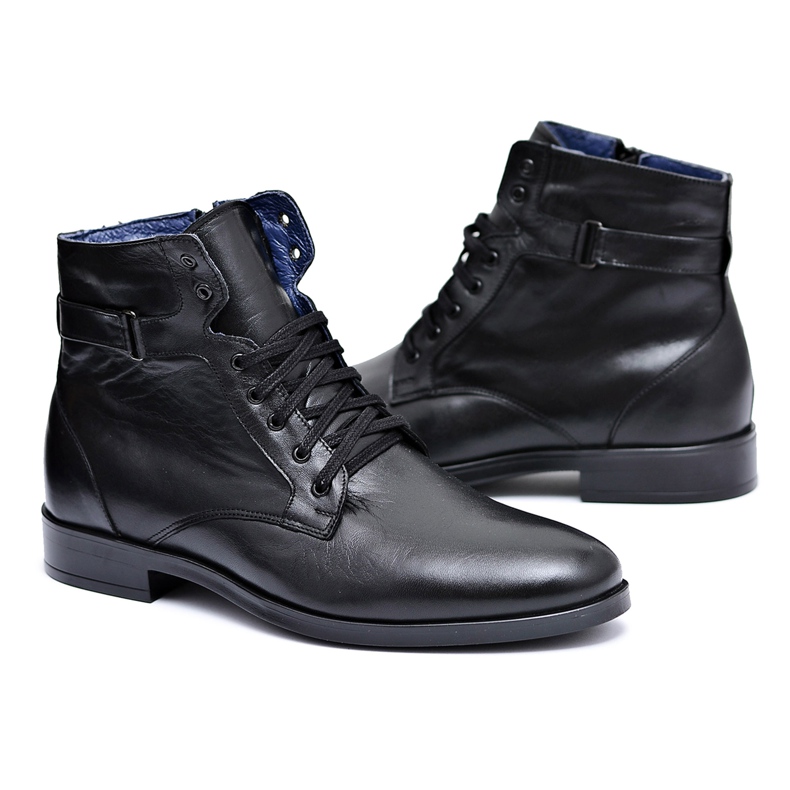 Men's Boots, Polish Leather Black Nikopol 661 boots
