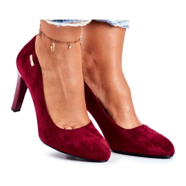 Women's Burgundy Suede Pumps On a Bar Sergio Leone Campbell red
