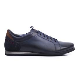Navy Blue Leather Men's Sports Shoes Nikopol Achilles
