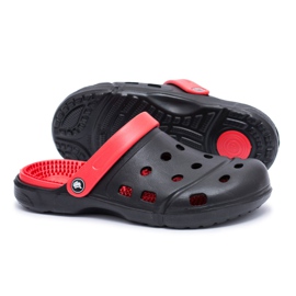 Flameshoes Men's Garden Slippers Kroks Eva Black red