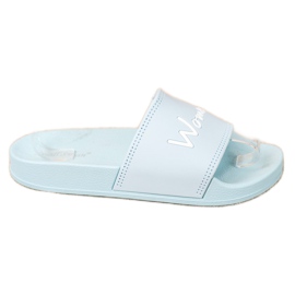 Small Swan Blue Slippers Women Small Swan Blue Slippers Women