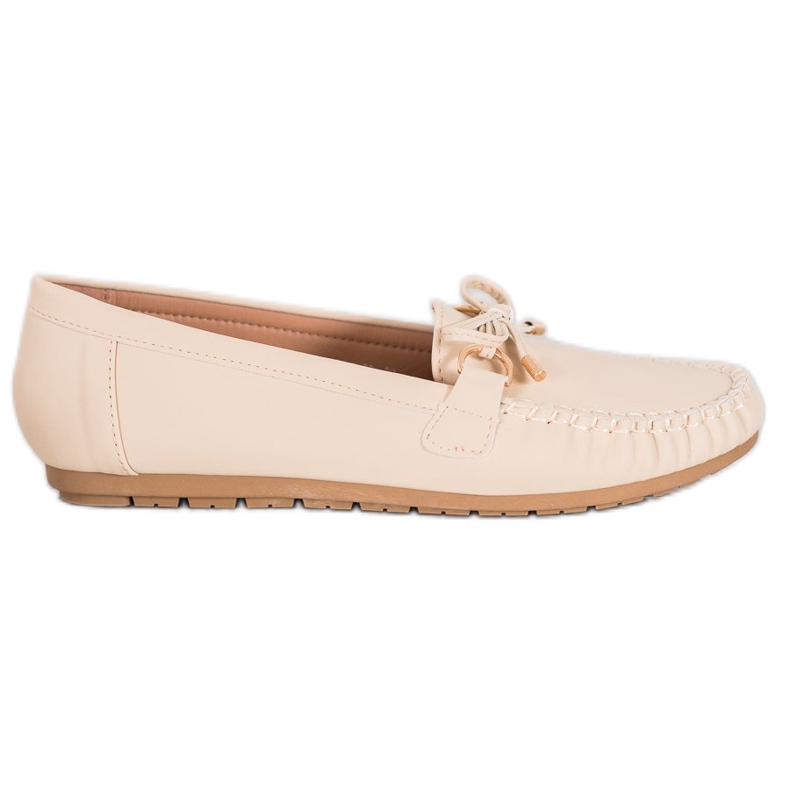 Diamantique Beige Loafers With Eco Leather Diamantique Beige Loafers With Eco Leather