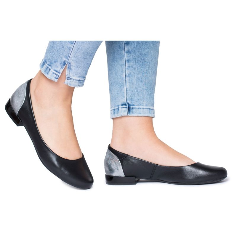 Maciejka Leather Black Women's Ballerinas 02899