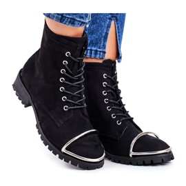 Women's Boots Lu Boo Black Suede Workers with a Steel Jacksy frame