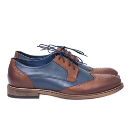 Nikopol Navy Blue Leather Men's Elegant Shoes Mortes brown Nikopol Navy Blue Leather Men's Elegant Shoes Mortes brown