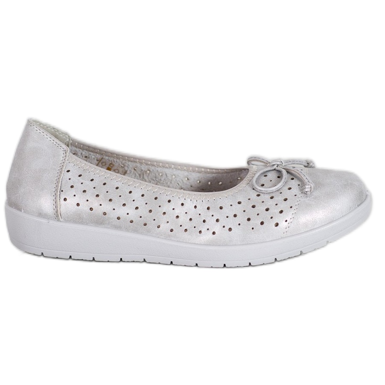 SHELOVET Openwork Ballerina On The Platform grey