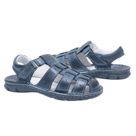 Joker Men's Leather Navy Blue Sandals Closed Toes Piter Joker Men's Leather Navy Blue Sandals Closed Toes Piter