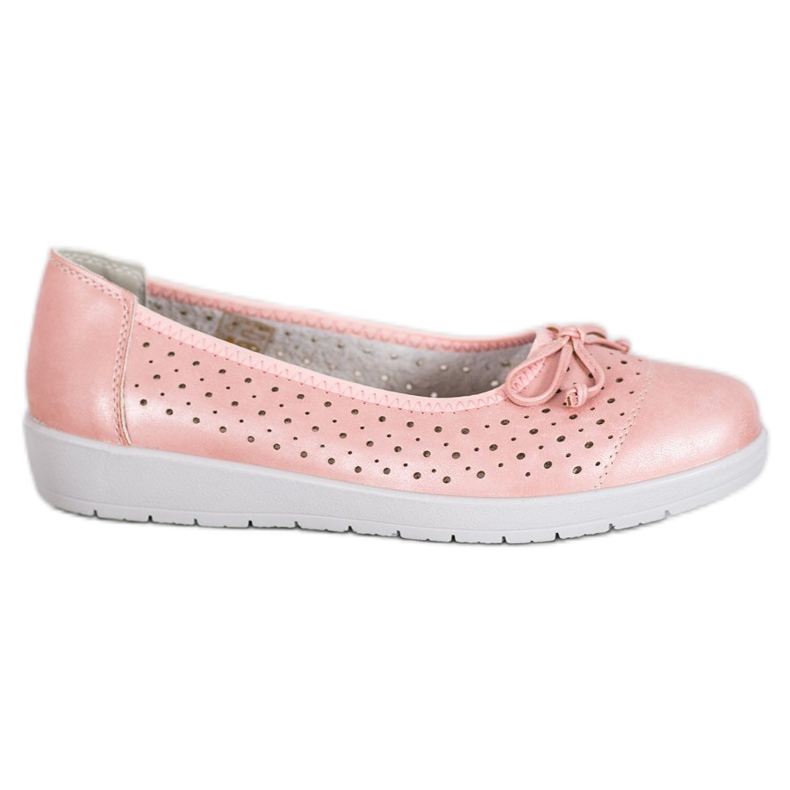 SHELOVET Openwork Ballerina On The Platform pink