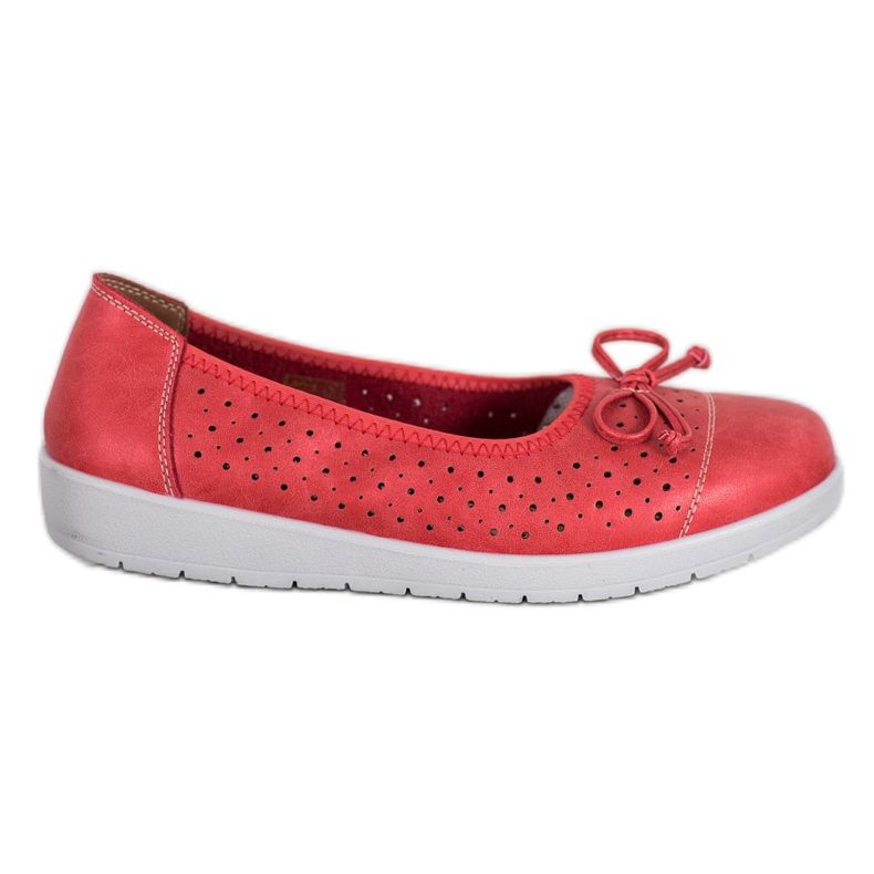 SHELOVET Openwork Ballerina On The Platform red