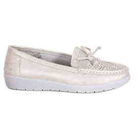SHELOVET Comfortable loafers golden