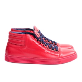 KENT Men's Red Torres Leather Sneakers