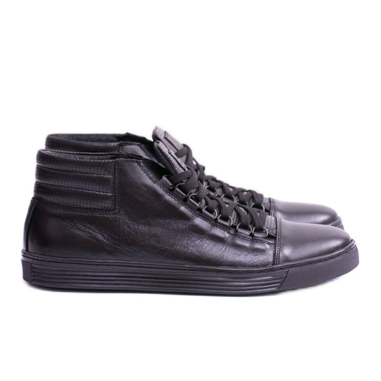 KENT Black Torres Men's Leather Sneakers