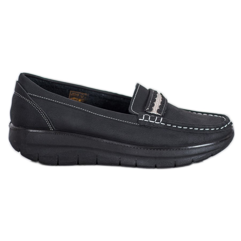 SHELOVET Comfortable Loafers On Paltform black