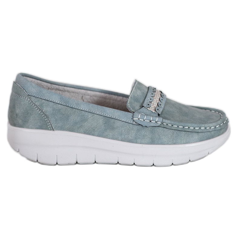 SHELOVET Comfortable Loafers On The Platform blue