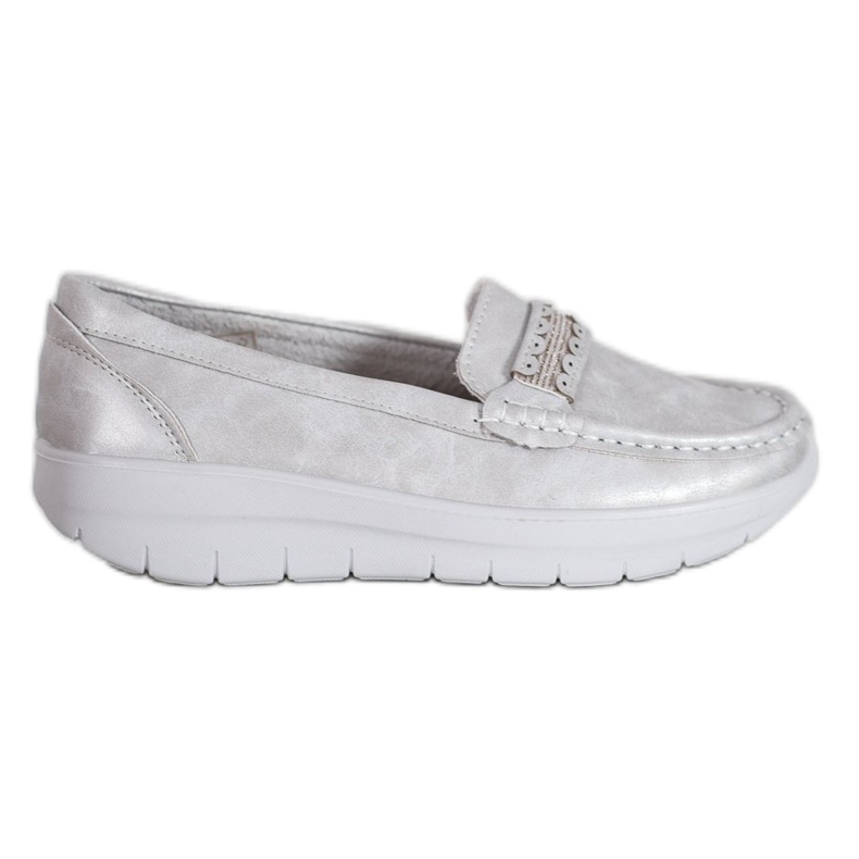 SHELOVET Comfortable Loafers On The Platform grey