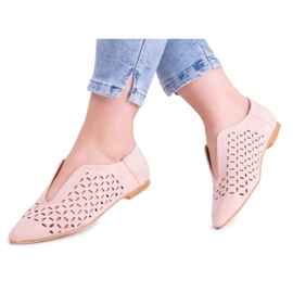 Lu Boo Suede Women's Slip-On Synthia Shoes Powder Pink