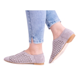 Lu Boo Gray Suede Women's Slip-on Synthia shoes grey