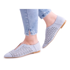 Lu Boo Blue Suede Women's Slip-on Synthia shoes Lu Boo Blue Suede Women's Slip-on Synthia shoes