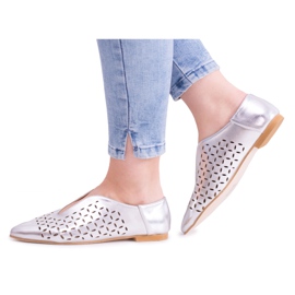 Lu Boo Silver Women's Synthia Slip-On Shoes grey