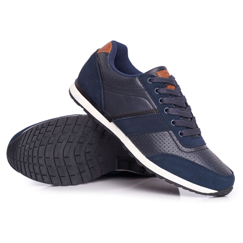EVE Men's Sport Shoes Redox Leather Navy Blue EVE Men's Sport Shoes Redox Leather Navy Blue