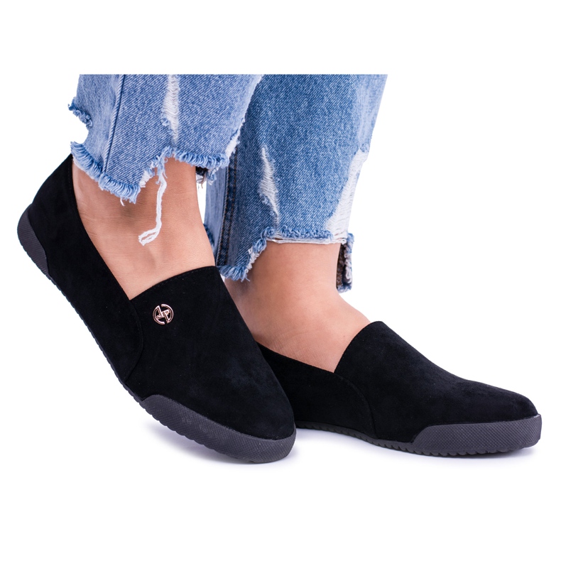 Lu Boo Black Slip-on Women's Sneakers Hayden Suede