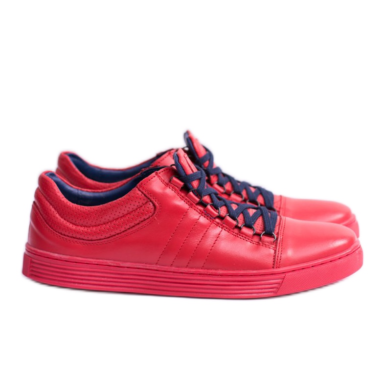 KENT Men's Red Elon Leather Sneakers