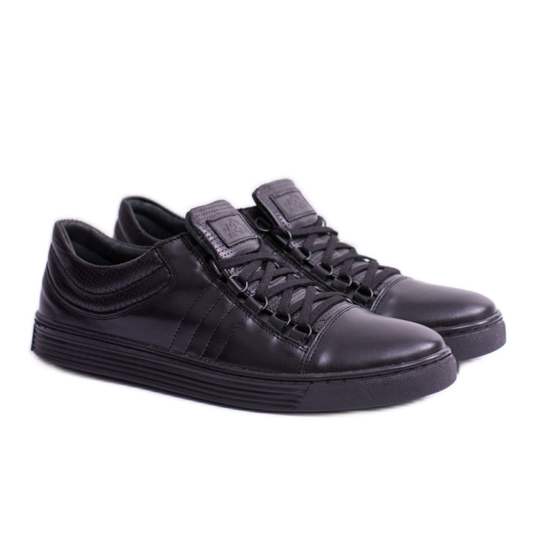 KENT Men's Black Leather Elon Sneakers