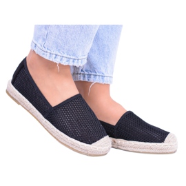 Women's Black Perforated Espadrilles Asumi