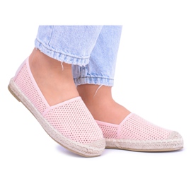 Women's Pink Perforated Espadrilles Asumi