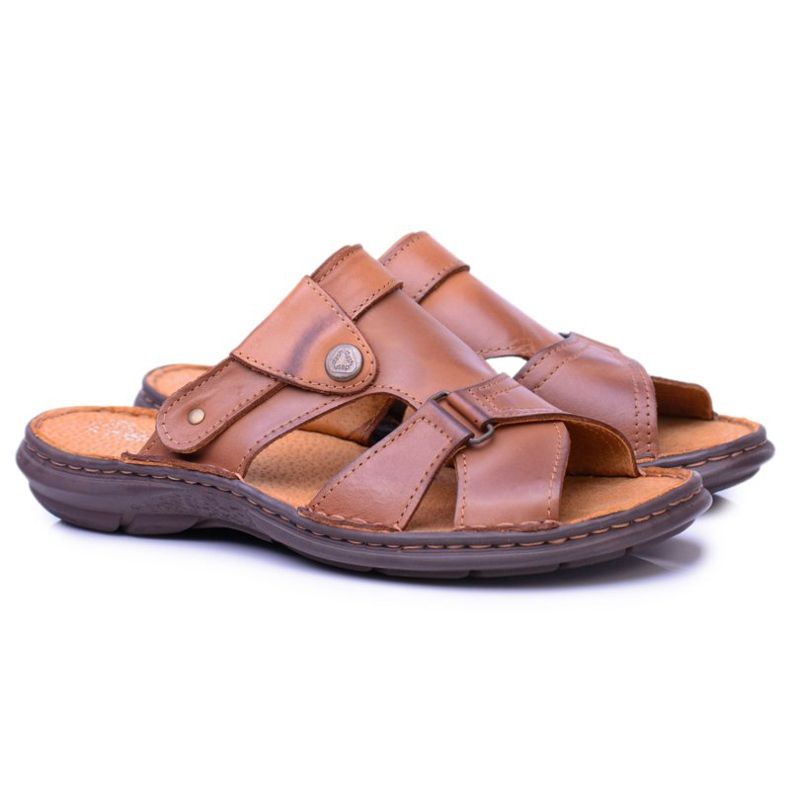 Polbut Brown Men's Slippers Sandals Hideki leather Polbut Brown Men's Slippers Sandals Hideki leather