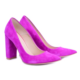 Tymoteo Women's Pumps On A Leather Heel Fuchsia Labell pink