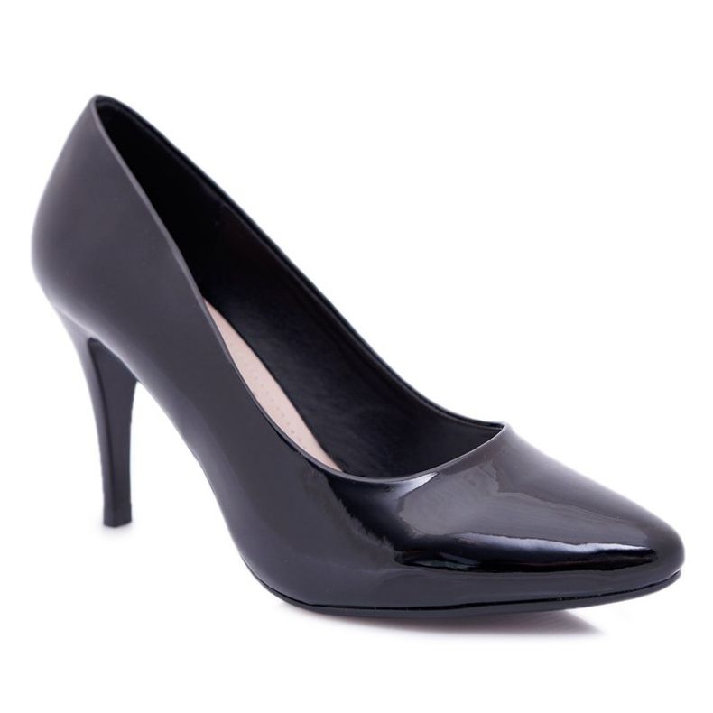 Sergio Leone Lacquered Pumps Stilettos Black Greca