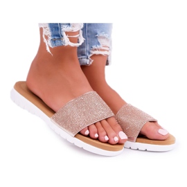 Lu Boo Women's Sequins Sandals Champagne Goodies pink