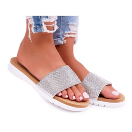 Lu Boo Women's Silver Slippers With Sequins Goodies grey Lu Boo Women's Silver Slippers With Sequins Goodies grey